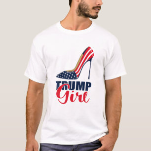 Camiseta Trump Chica Stilettos de alto talón Bandera estad