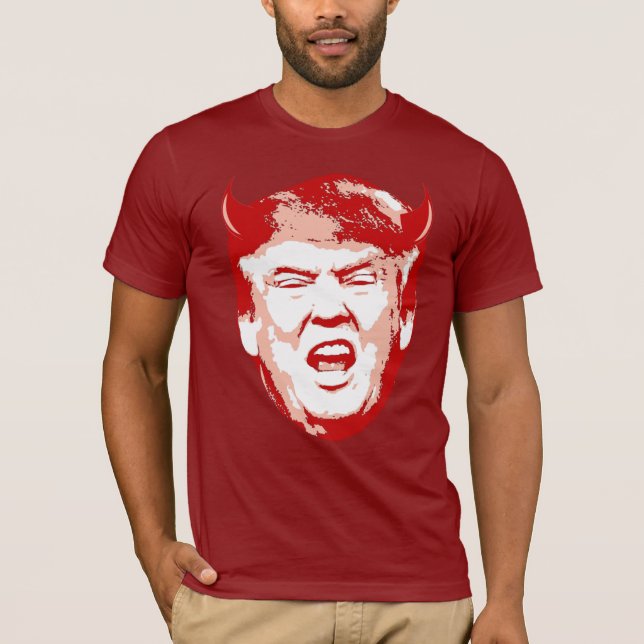 Camiseta Trump con la cabeza del diablo - Anti-Trump - (Anverso)