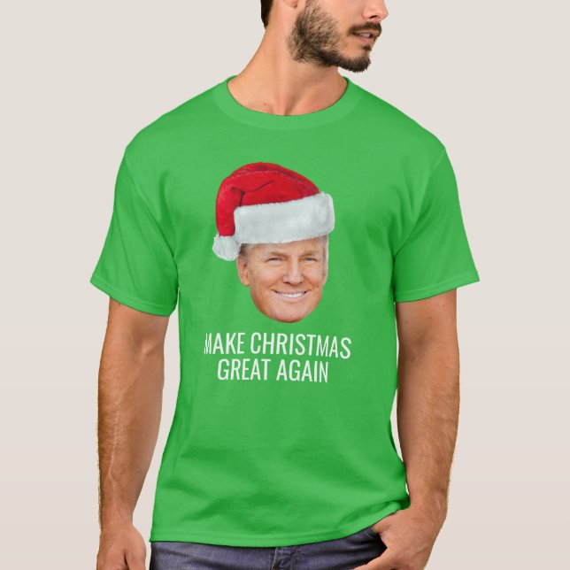 Camiseta Trump con Santa Hat - Hacer a los Navidades grande (Anverso)
