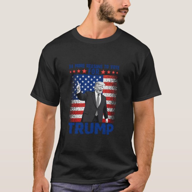 Camiseta Trump Condenó A Felon Tee 34 Razones Más Para Vota (Anverso)