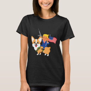 Camiseta Trump Corgi Arma Merica 2020 Elección Donald Perro