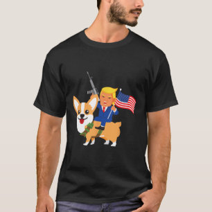 Camiseta Trump Corgi Arma Merica 2020 Elección Donald Perro
