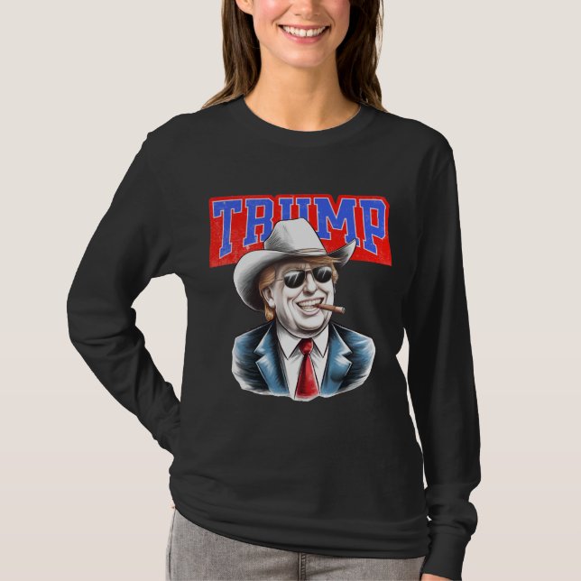 Camiseta Trump Cowboy - Audaz declaración política Te gráfi (Anverso)