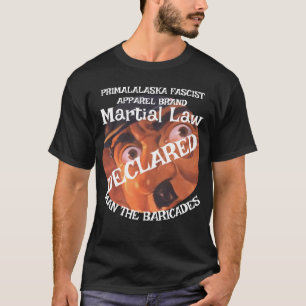 CAMISETA TRUMP DECLARA LEY MARCIAL HOMBRE LAS BARRICADAS