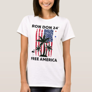 Camiseta Trump Desantis Ron Don 24' Bandera Americana Flami