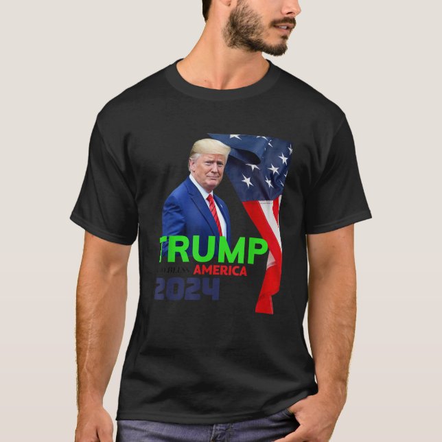 Camiseta Trump Dios bendiga a Estados Unidos 2024 Trump 202 (Anverso)