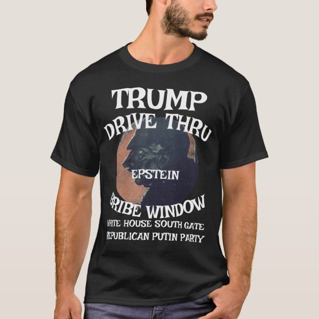 Camiseta Trump Drive a través de la ventana de soborno EPST (Anverso)