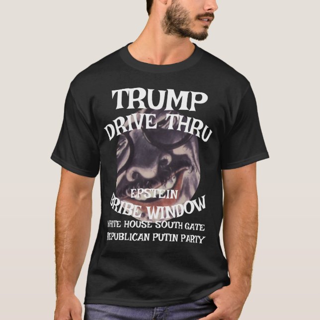 Camiseta Trump Drive a través de la ventana de soborno EPST (Anverso)
