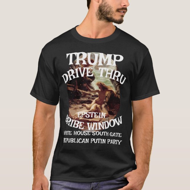 Camiseta Trump Drive a través de la ventana de soborno EPST (Anverso)