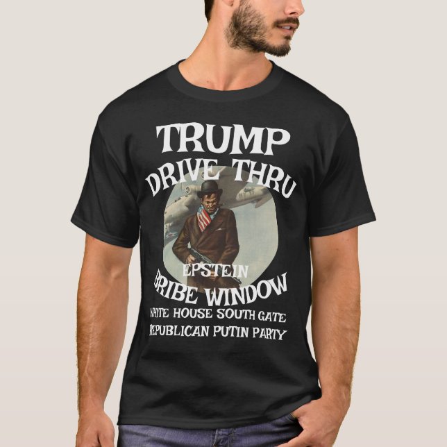 Camiseta Trump Drive a través de la ventana de soborno EPST (Anverso)