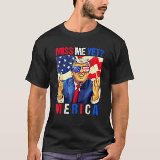 Camiseta Trump El Dedo Medio Me Extraña Con La Bandera Esta