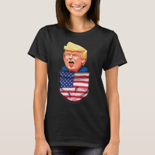 Camiseta Trump en Bolsillo Bandera de EE. UU. Divertido Tru