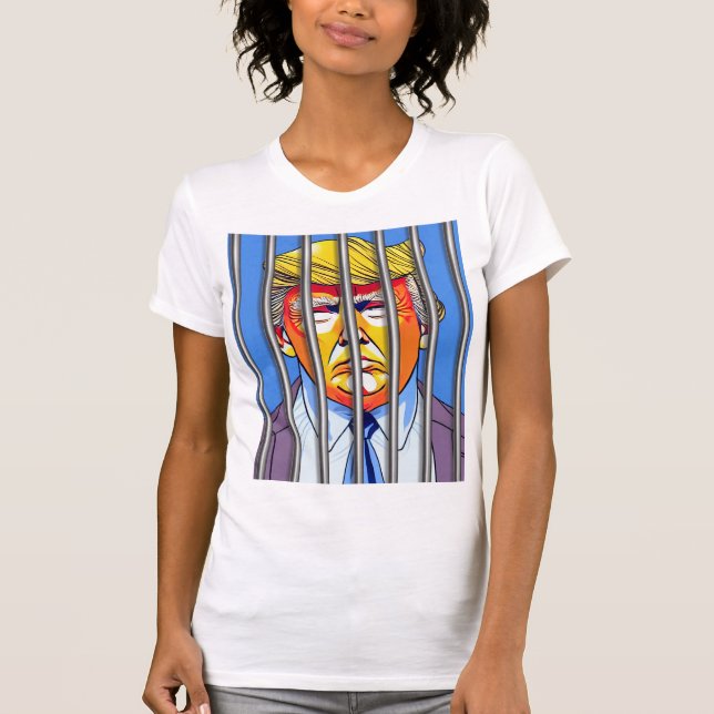 Camiseta Trump en la cárcel: Bella y canvas femeninas se de (Anverso)