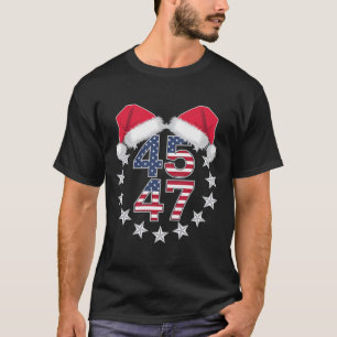 Camiseta Trump En La Espalda 45 47 Presidente Usa Santa Hat