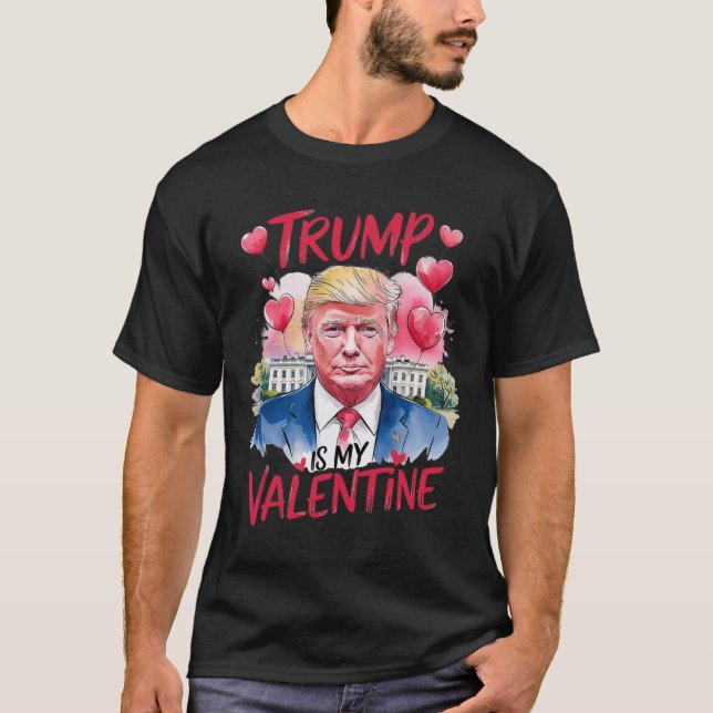 Camiseta Trump En Mi Divertido Papi El día de San Valentín  (Anverso)