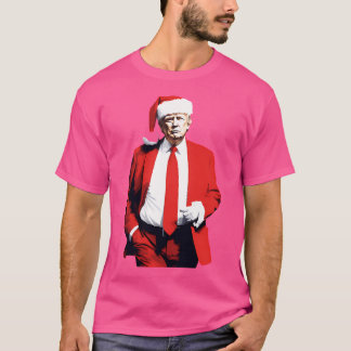 Camiseta Trump en suite roja como Santa