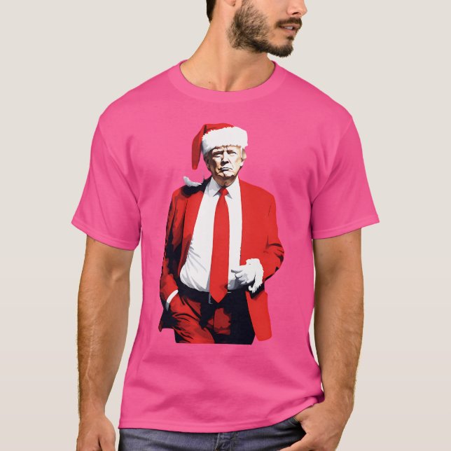 Camiseta Trump en suite roja como Santa (Anverso)