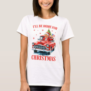 Camiseta trump Estaré en casa para Navidades, gracioso Trum