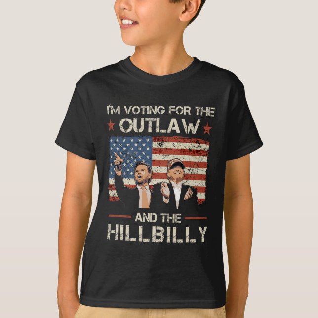 Camiseta Trump: Estoy votando por los ilegales y Hillbilly  (Anverso)