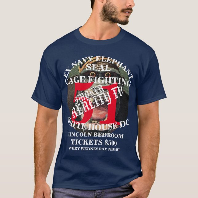 Camiseta Trump ex combatiendo la jaula del elefante de la m (Anverso)