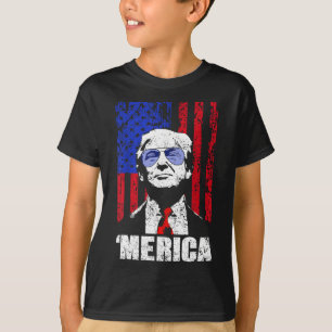 Camiseta Trump Feliz 4 De Julio Regalos De Bandera Estadoun