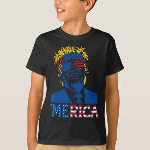 Camiseta Trump Feliz 4 De Julio Regalos De Bandera Estadoun