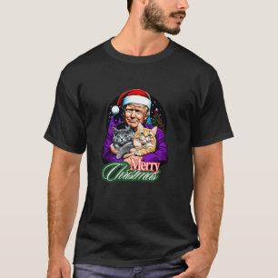 Camiseta Trump Feliz Navidad Funny Fluffy Cat