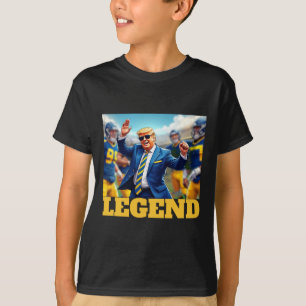 Camiseta Trump Footbyll Bailando Collegiate Azul Y Amarillo