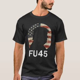 Camiseta Trump FU45 Silhouette Vintage American Flag Republ