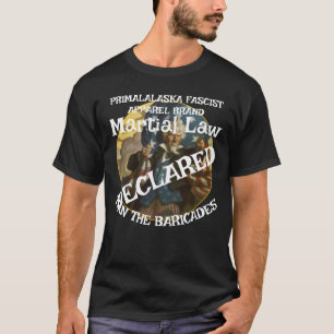 CAMISETA TRUMP FW FV HG DECLARA LEY MARCIAL HOMBRE BARRICAD