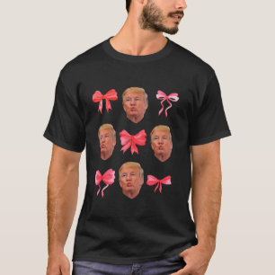Camiseta Trump Girl 47 Presidente MAGA Coqueta rosa Bow Gir