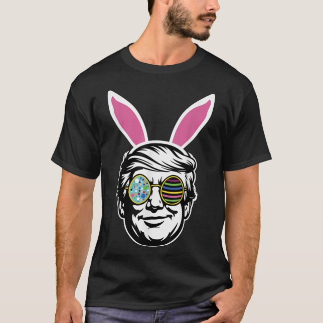 Camiseta Trump Happy Easter Bunny Egg Hunt Spring Funny Hop (Anverso)