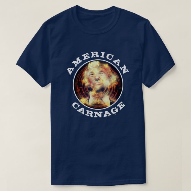 Camiseta Trump incendia la "carnicería estadounidense" (Diseño del anverso)