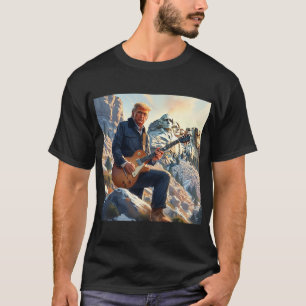 Camiseta Trump Jugando Guitarra Eléctrica Monte Rushmore MA