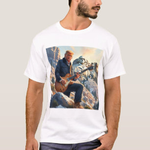 Camiseta Trump Jugando Guitarra Eléctrica Monte Rushmore MA