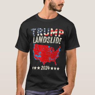 Camiseta Trump Landslide 2024 Apoyo al mapa electoral Trump