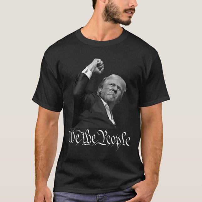 Camiseta Trump levantando el puño al pueblo (Anverso)