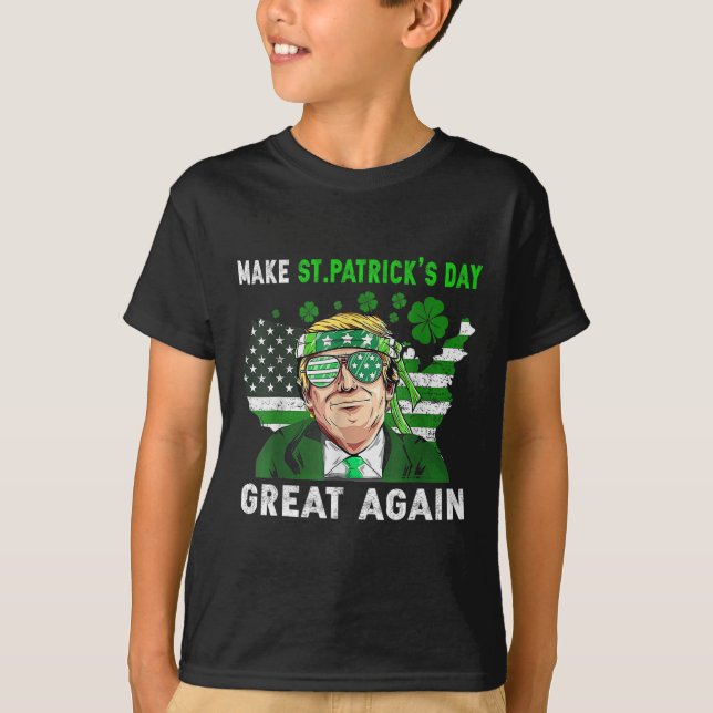 Camiseta Trump Make St Patricks Day Great Again Funny Trump (Anverso)