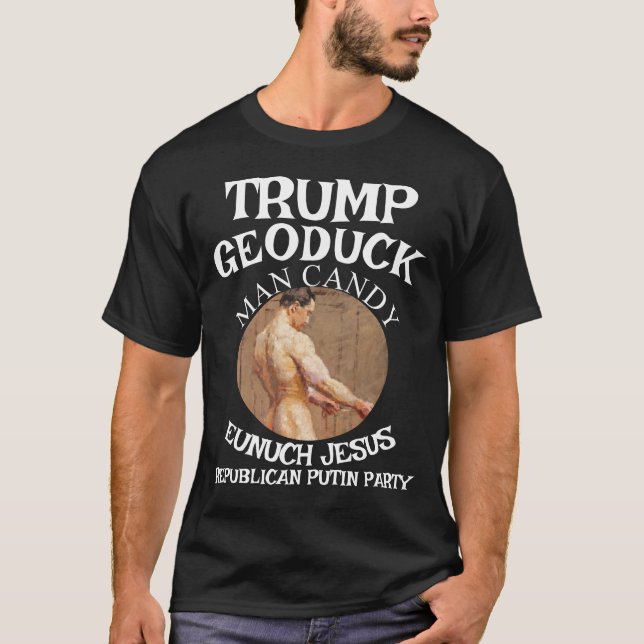 Camiseta Trump Man Candy Jesus Republicano Pee Fiesta (Anverso)