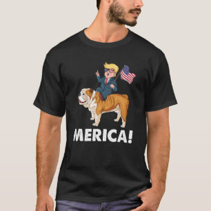 Camiseta Trump Merica Bulldog Inglés Perro Héroe Americano 