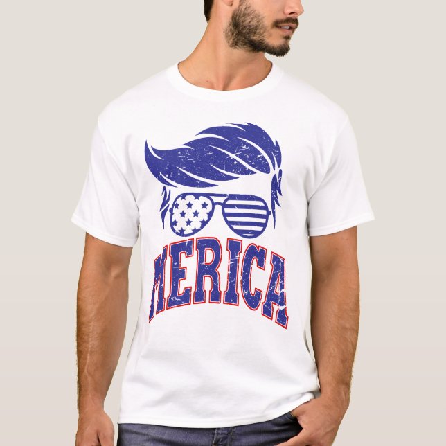 Camiseta Trump Merica Graciosa Me Encanta América 4 De Juli (Anverso)