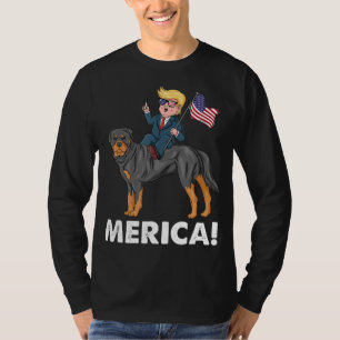 Camiseta Trump Merica Rottweiler Perro Hero Americano