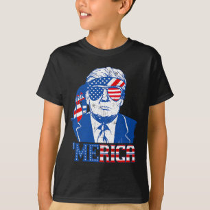 Camiseta Trump Merica Trump Gafas Sol Bandera EEUU