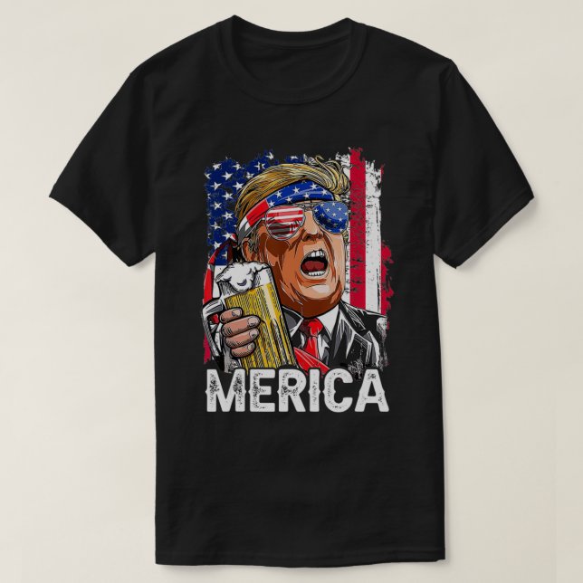 Camiseta Trump Merica vuelve a hacer que el 4 de julio sea  (Diseño del anverso)