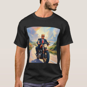 Camiseta Trump montando motocicleta Beautiful Road America