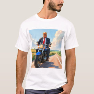 Camiseta Trump montando motocicleta Beautiful Road America 