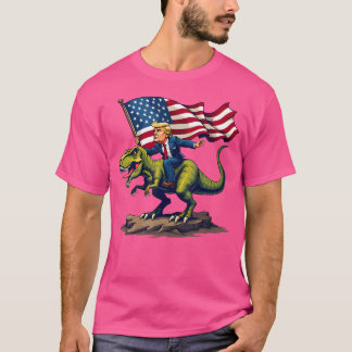 Camiseta Trump montando un dinosaurio en T-Rex Trump en nor