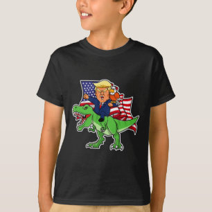 Camiseta Trump montando un dinosaurio Trex Funny Patrioti M