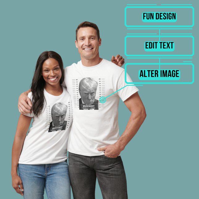 Camiseta Trump Mug Shot Lo encerró en B&W (Commemorate this unprecedented occasion.)