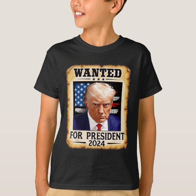 Camiseta Trump Mug Shot Se Quiere Para Los Ee.Uu. President (Anverso)